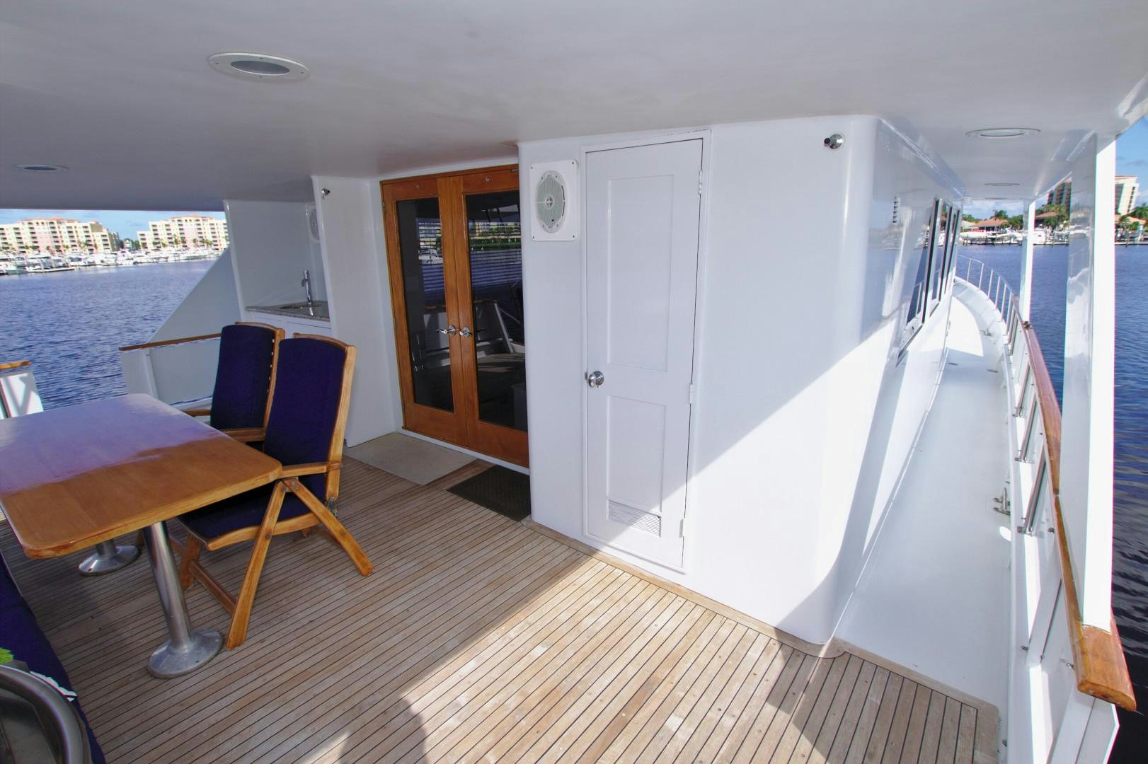 a boat on a deck aboard PENDANA Yacht for Sale