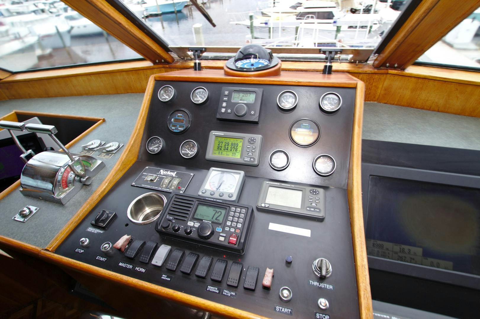 a control panel of a plane aboard PENDANA Yacht for Sale