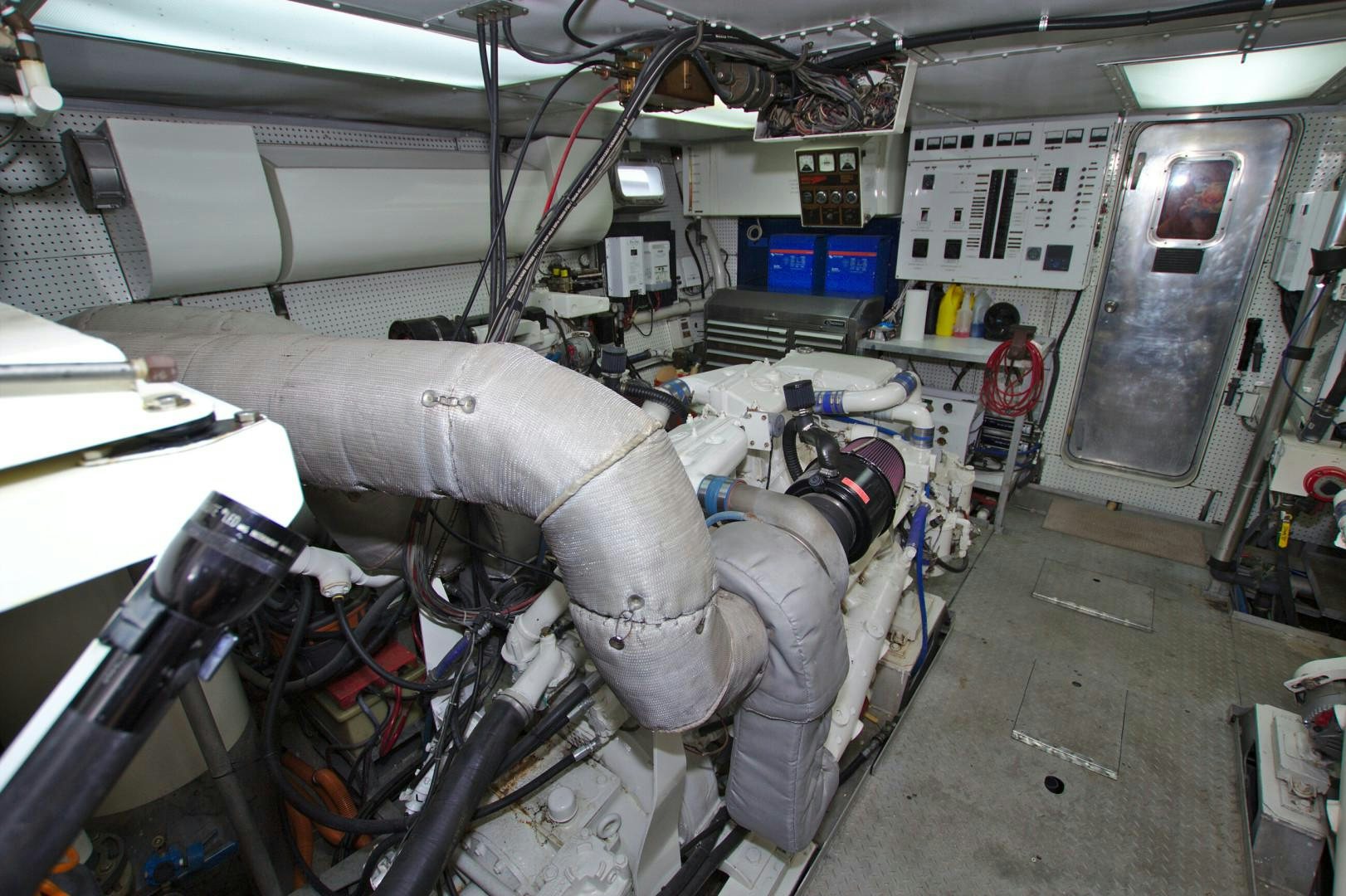 a large machine with pipes aboard PENDANA Yacht for Sale