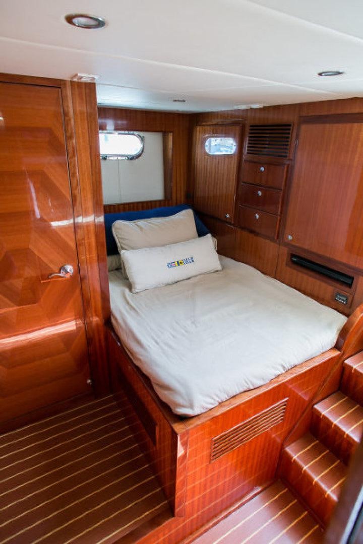 a bed in a cabin aboard CONDORS NEST Yacht for Sale
