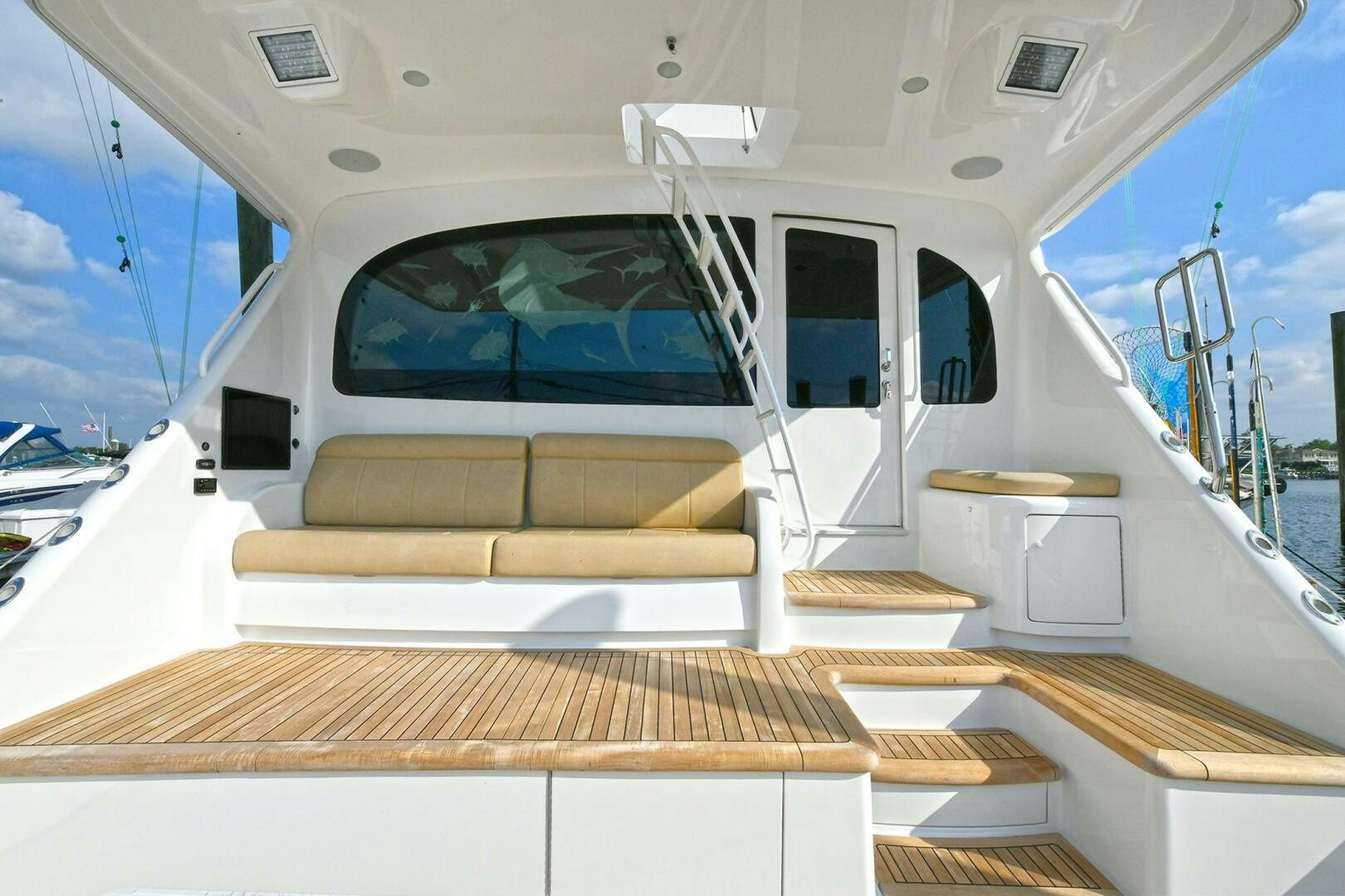 inside of a white boat aboard ON THE EDGE Yacht for Sale