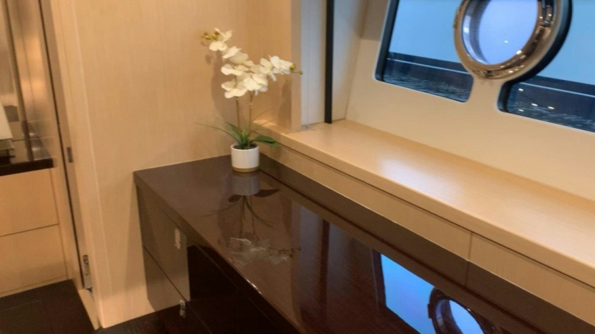 a bathroom with a countertop aboard NBLUE Yacht for Sale