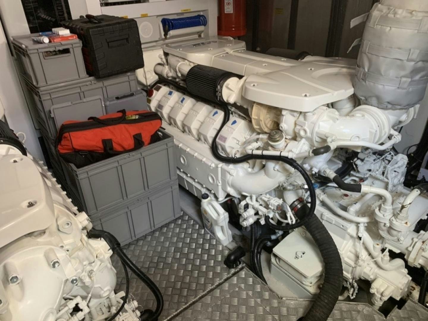 a large machine with many parts aboard NBLUE Yacht for Sale