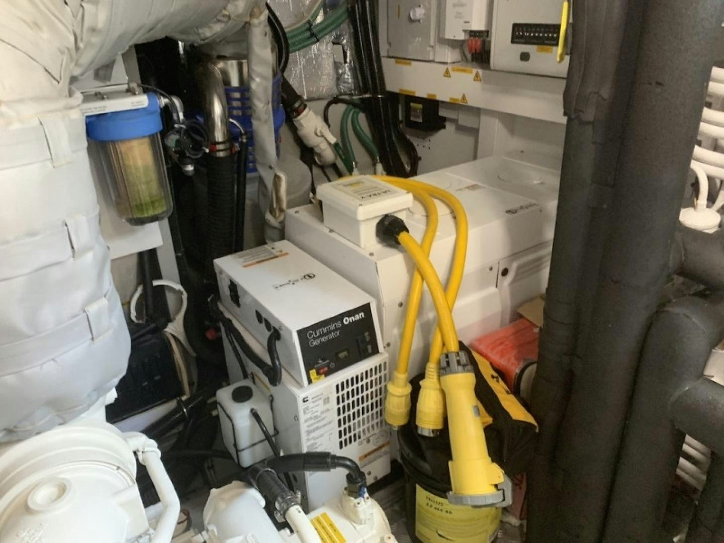 a room full of white machines aboard NBLUE Yacht for Sale