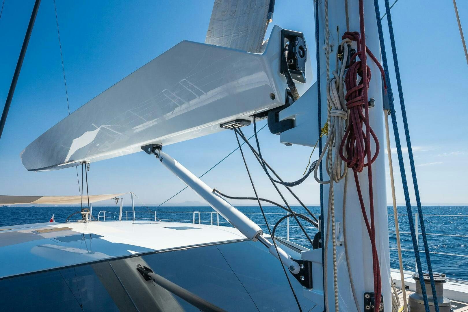 a boat with ropes on the front aboard BLISS II Yacht for Sale