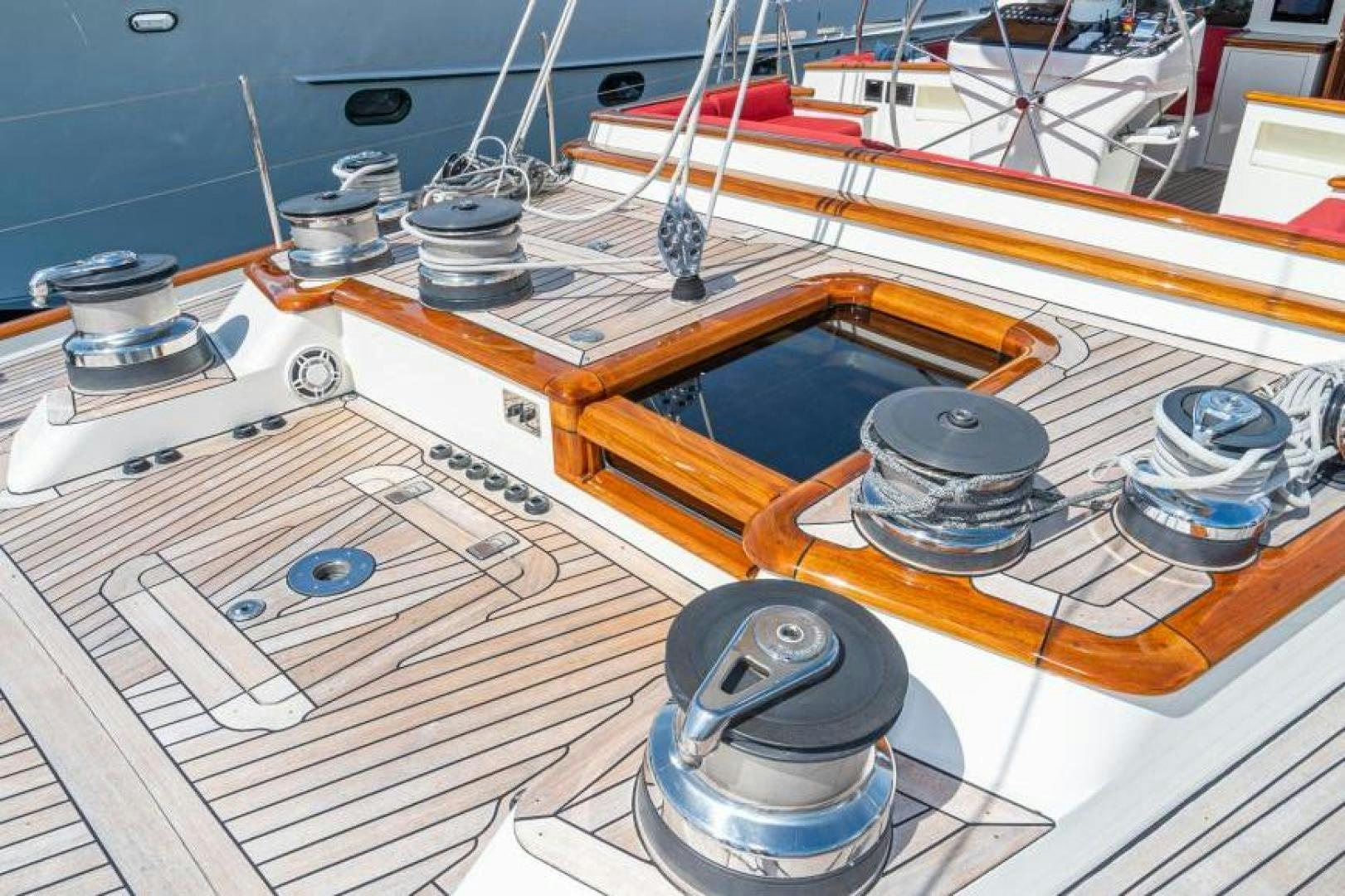a wooden model of a ship aboard PALIADOR Yacht for Sale