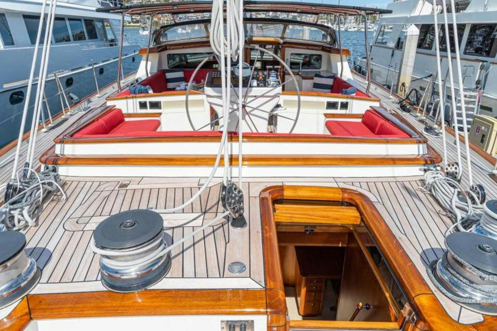 a boat in a large building aboard PALIADOR Yacht for Sale