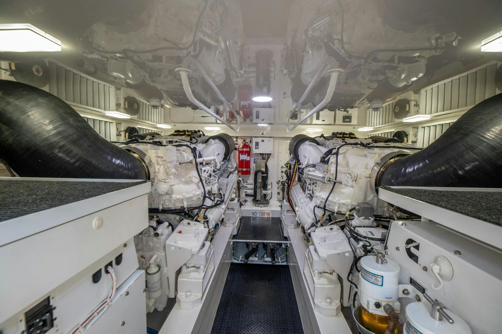 a large room with machinery aboard RAGIN CAJUN Yacht for Sale