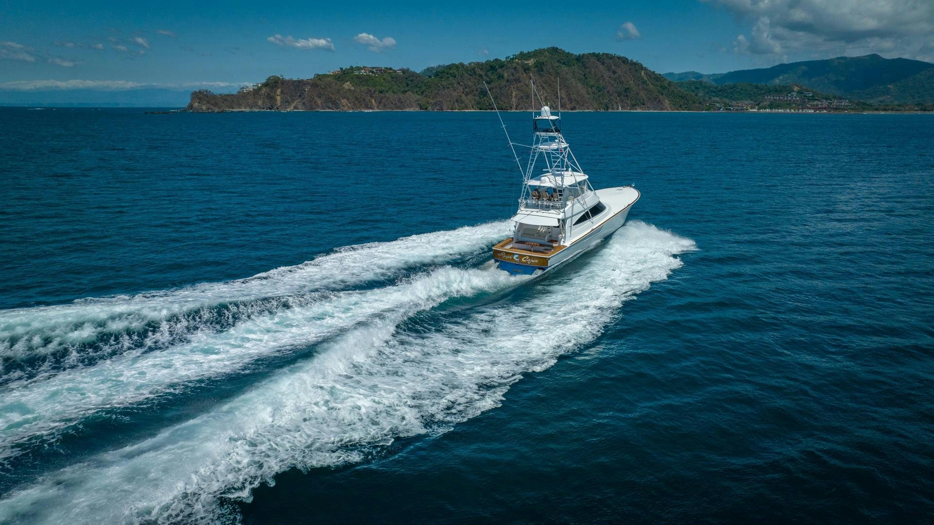 a boat on the water aboard RAGIN CAJUN Yacht for Sale