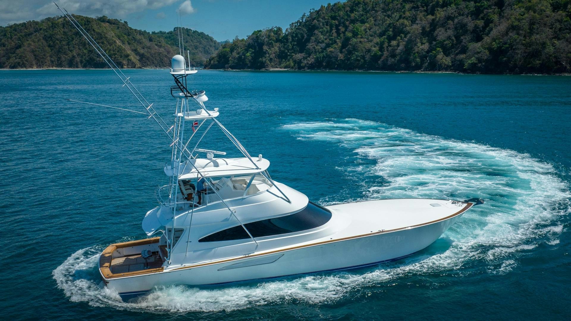 a boat on the water aboard RAGIN CAJUN Yacht for Sale