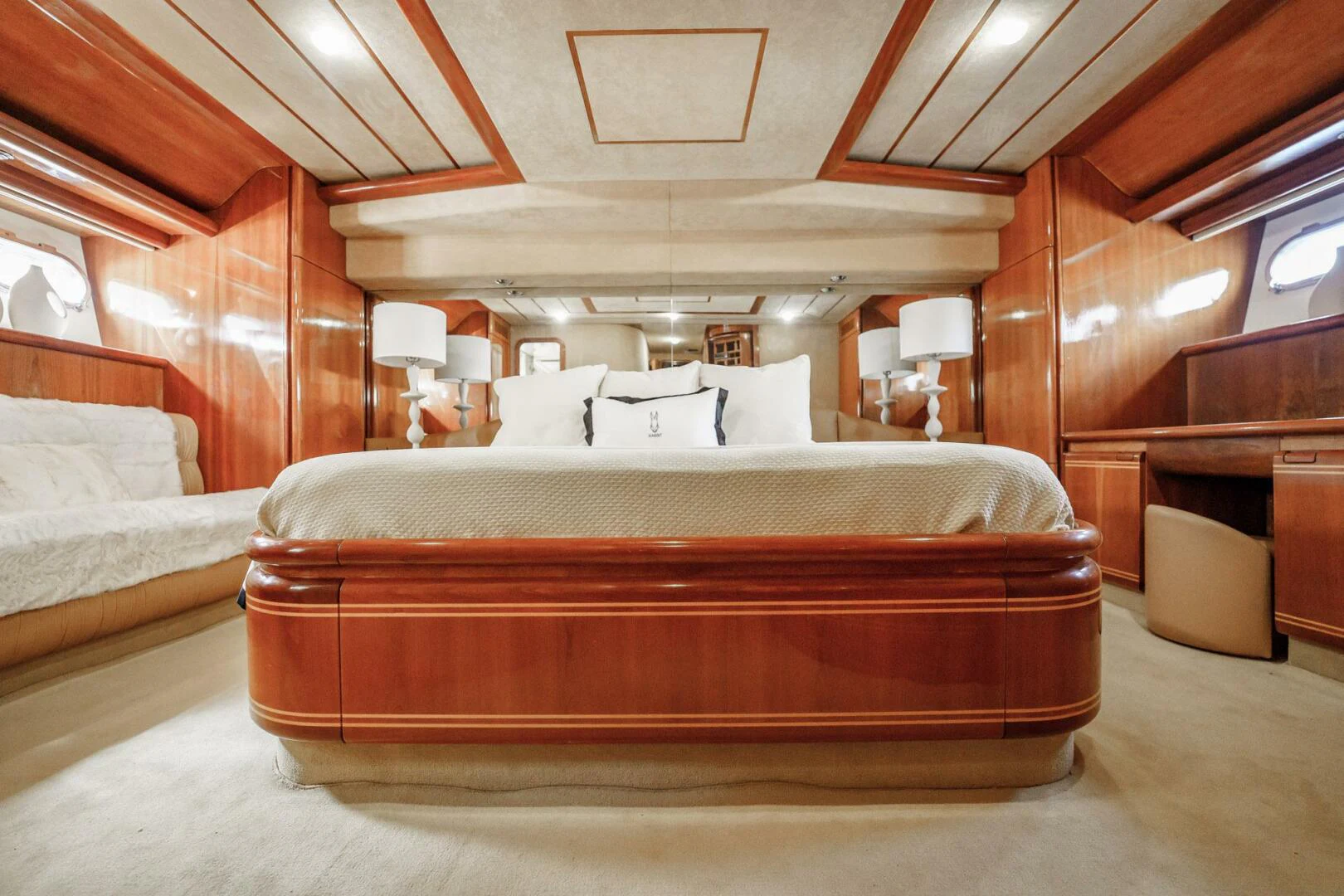 a bed in a cabin aboard RABBIT Yacht for Sale