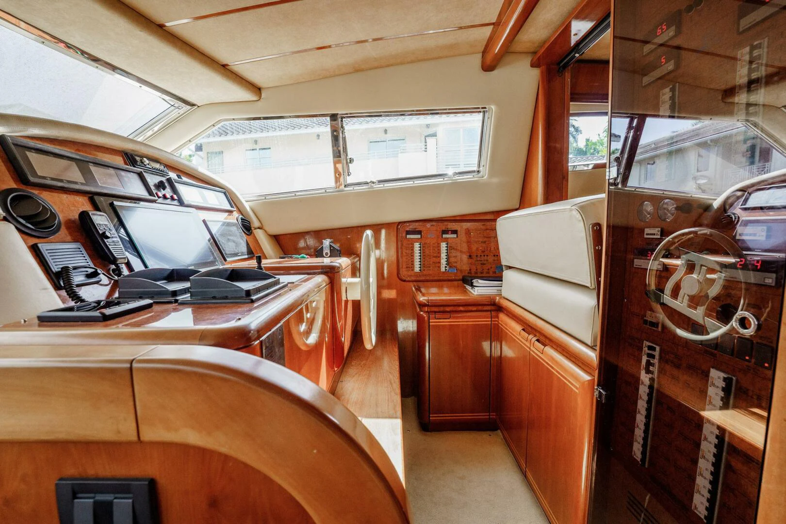 inside of a car aboard RABBIT Yacht for Sale