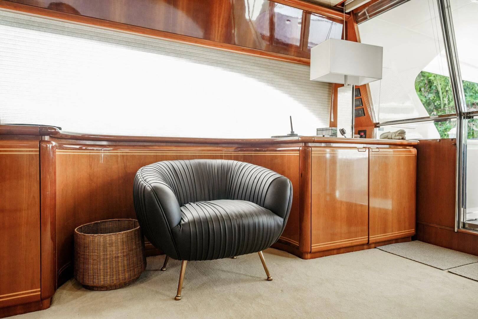 a chair in a room aboard RABBIT Yacht for Sale