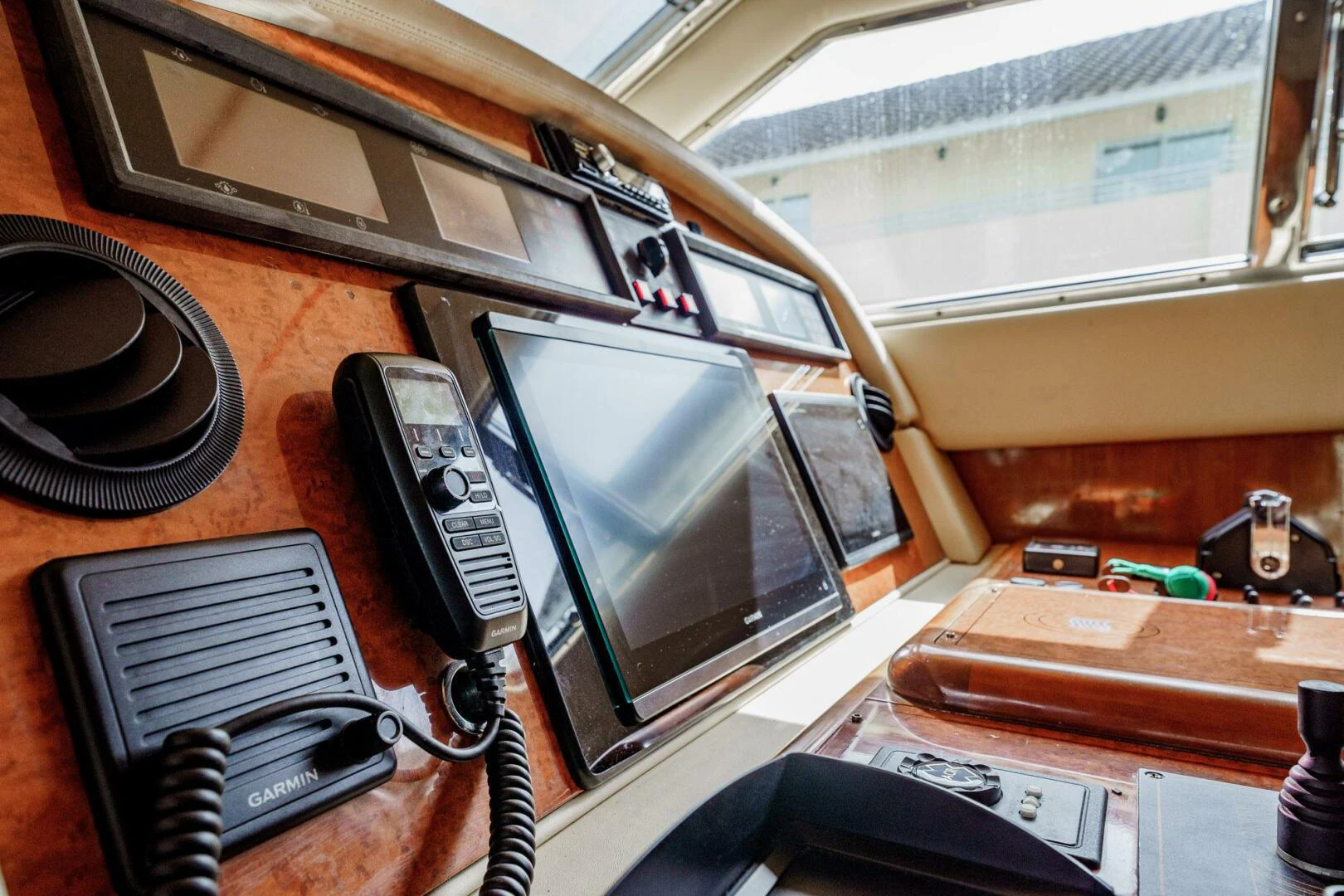 a close-up of a laptop aboard RABBIT Yacht for Sale