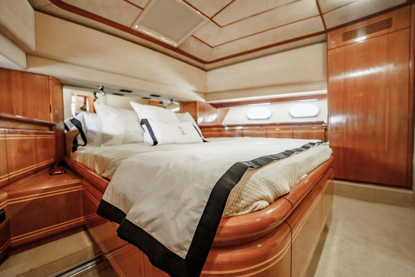 a bed in a cabin aboard RABBIT Yacht for Sale