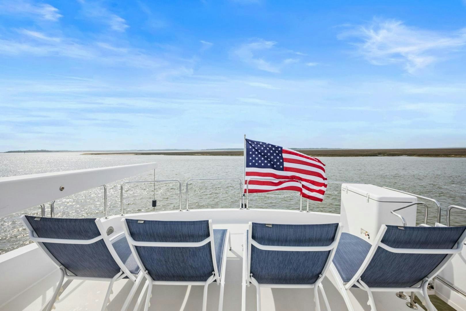 a flag on a boat aboard FLYNN'S FOLLY III Yacht for Sale