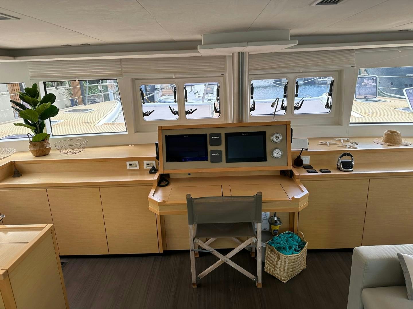 a room with a desk and a computer aboard OCEAN VIEW Yacht for Sale