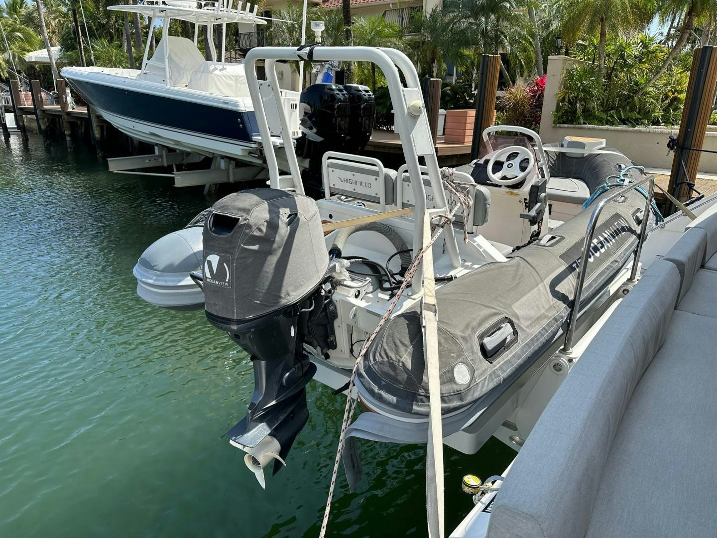 a boat with a steering wheel aboard OCEAN VIEW Yacht for Sale
