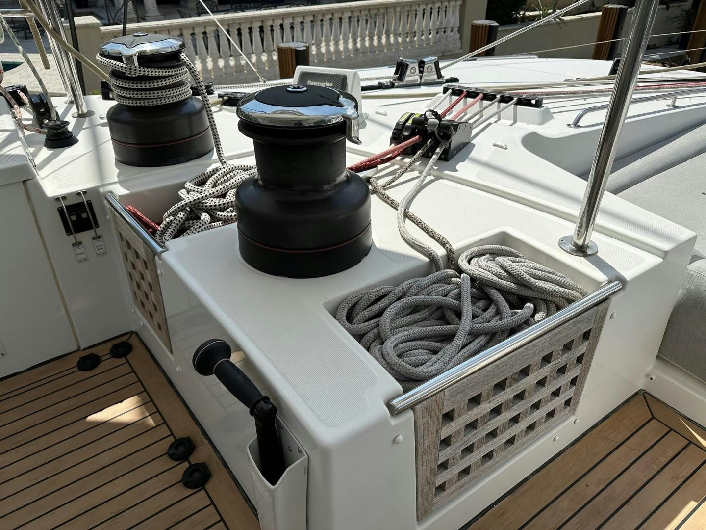 a machine with a large metal cylinder aboard OCEAN VIEW Yacht for Sale