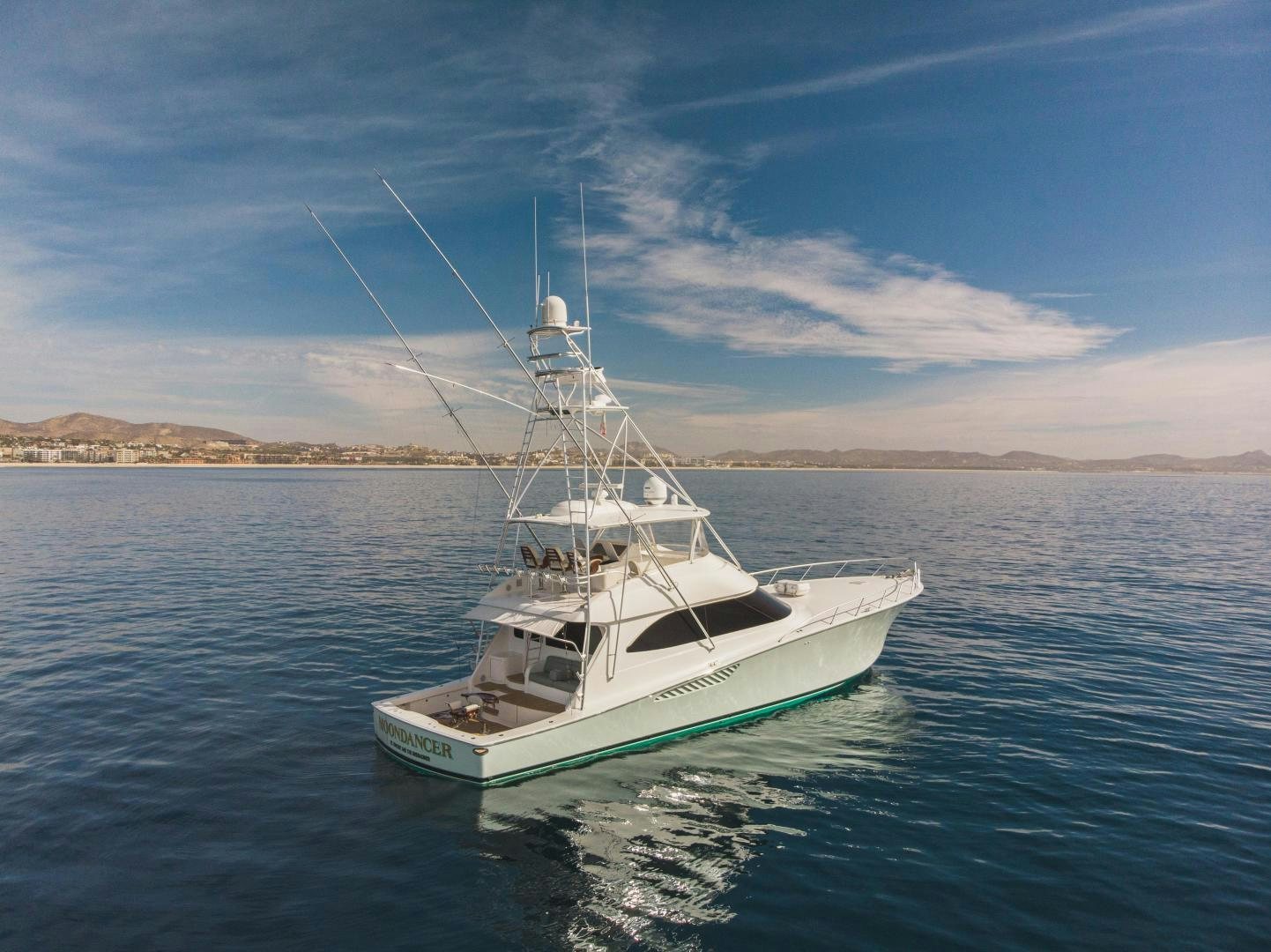 a boat on the water aboard MOONDANCER Yacht for Sale