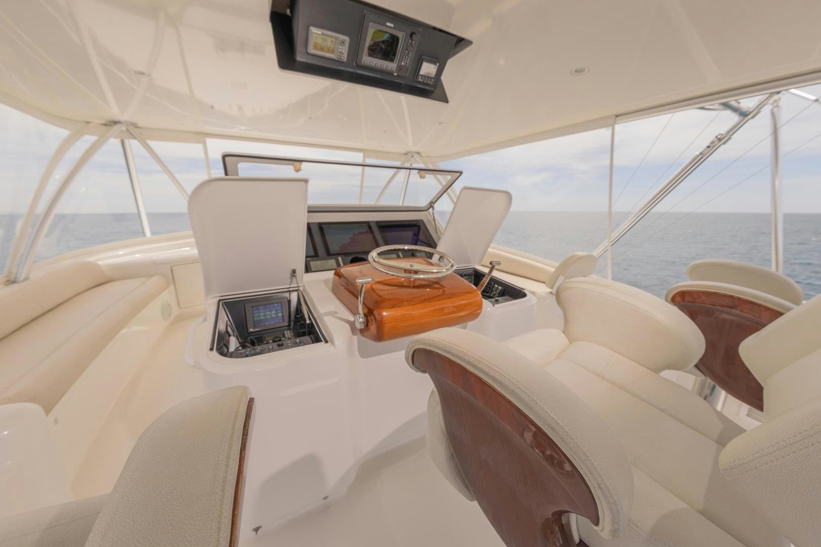 a boat with a laptop on it aboard MOONDANCER Yacht for Sale