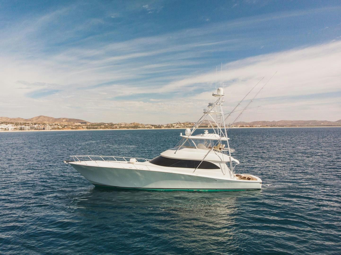 a white boat in the water aboard MOONDANCER Yacht for Sale