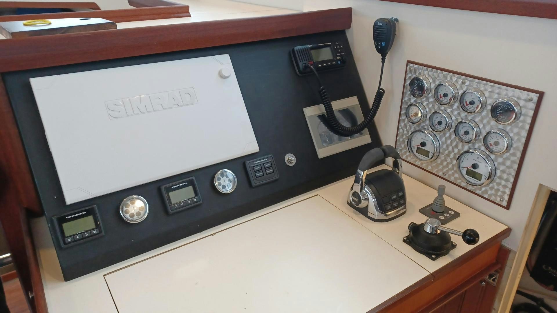 a white box with a black box and a black object on it aboard TARA Yacht for Sale