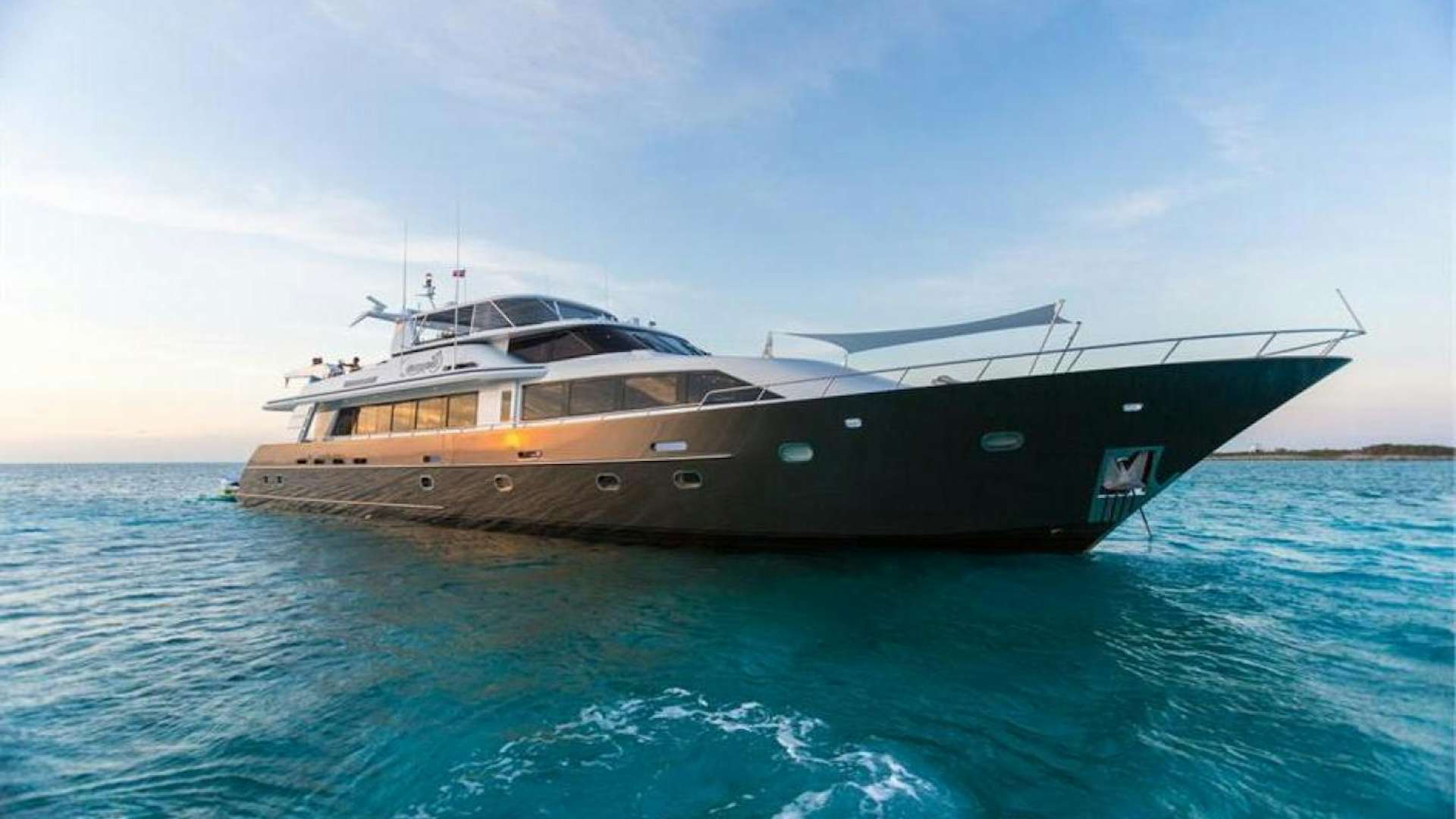 a boat in the water aboard UNBRIDLED Yacht for Sale