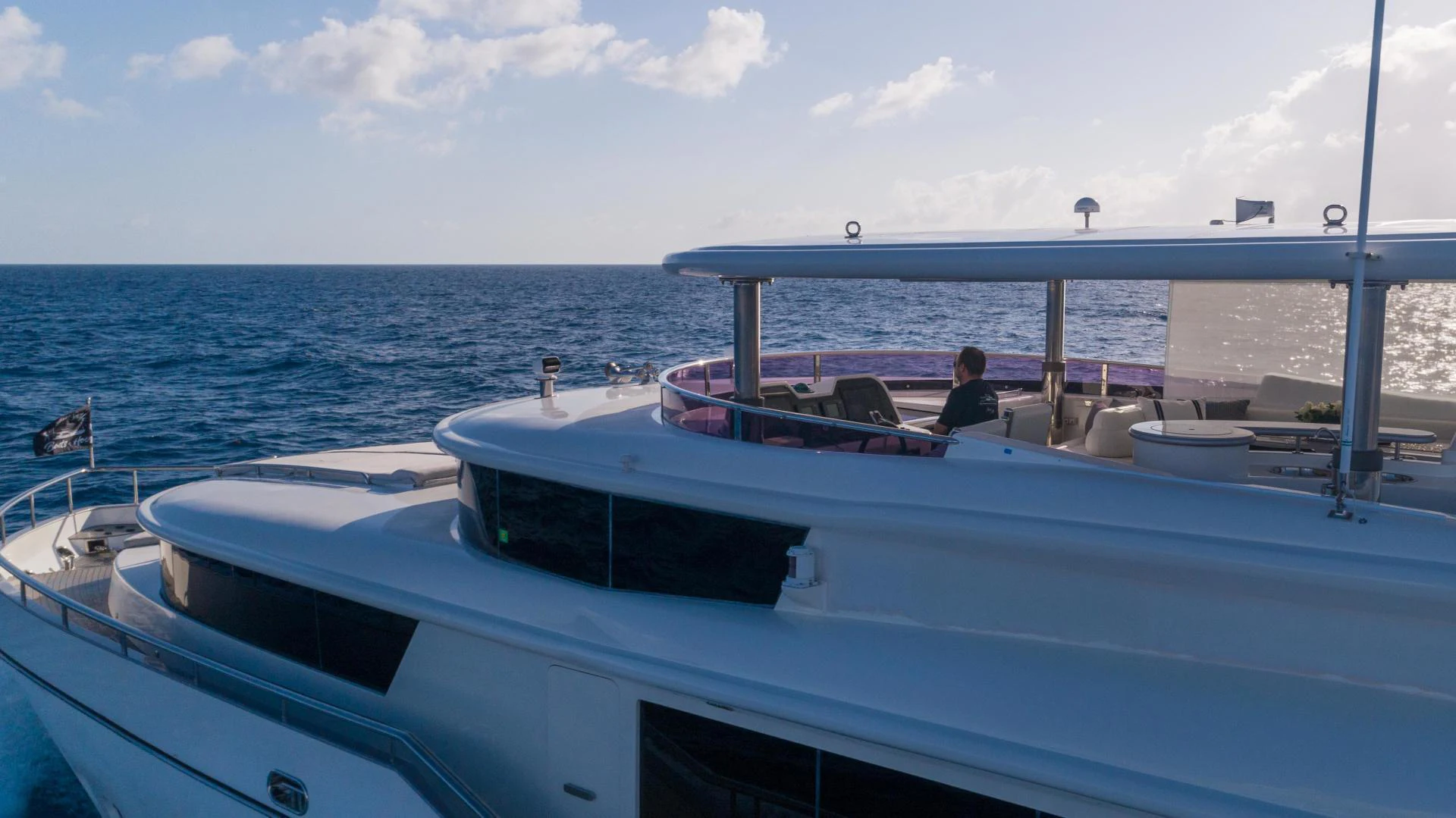 a boat on the water aboard NEVER SETTLE Yacht for Sale