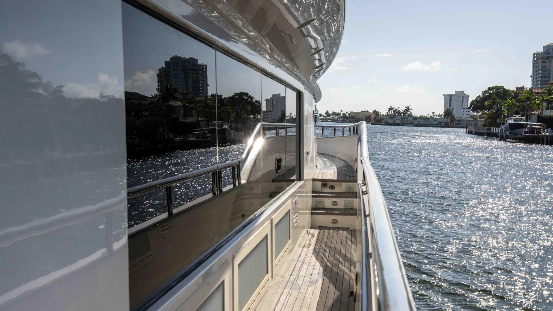 a boat on the water aboard NEVER SETTLE Yacht for Sale