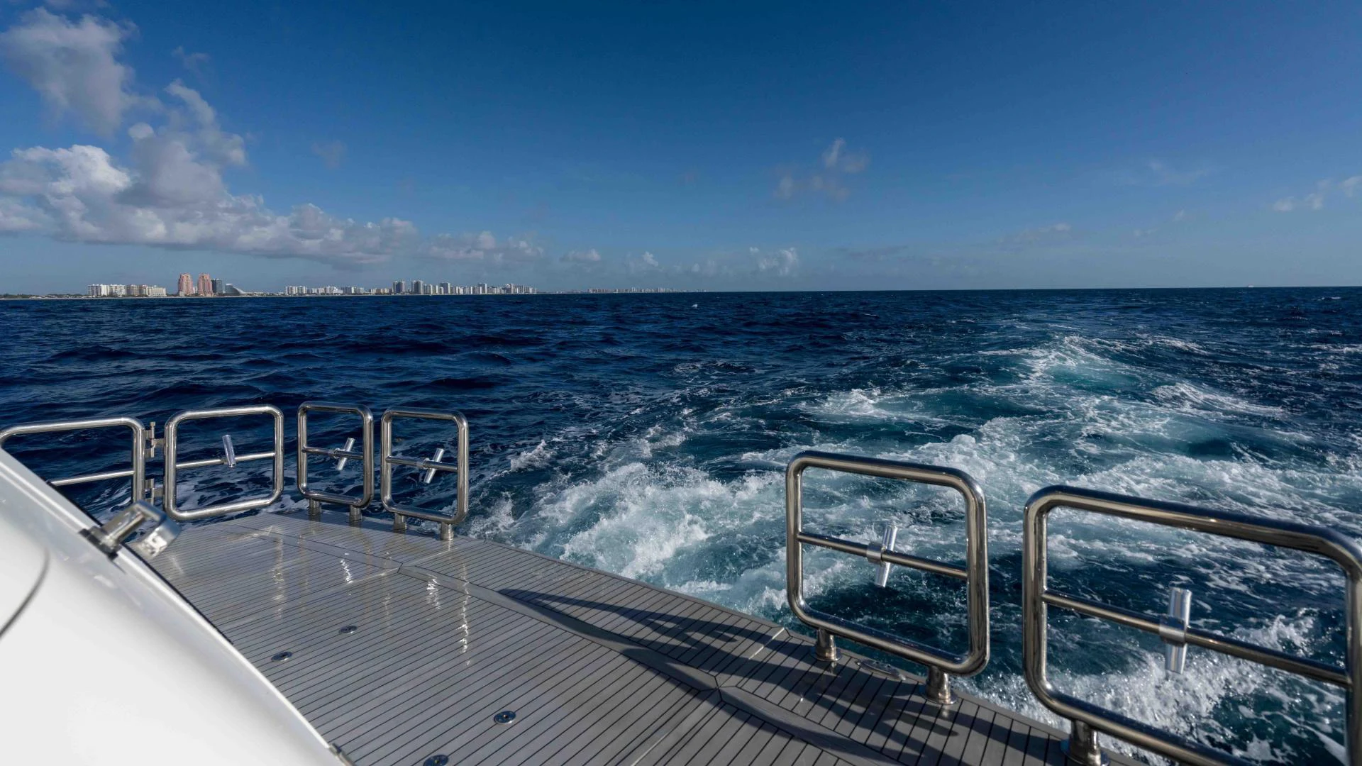a boat on the water aboard NEVER SETTLE Yacht for Sale