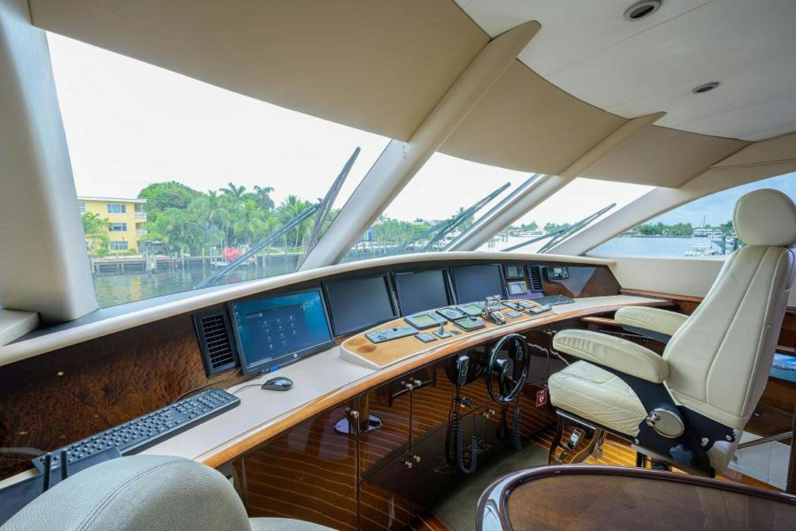 a room with a desk and a computer aboard GYPSEA Yacht for Sale