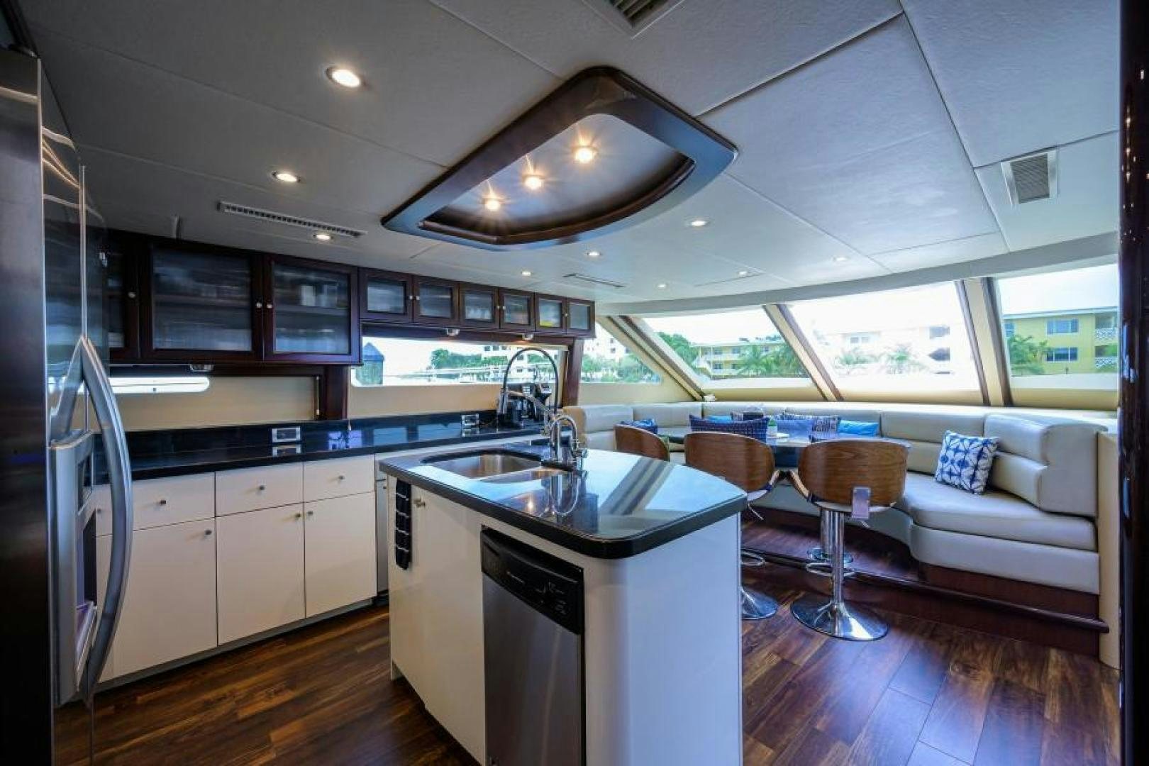 a kitchen with a large ceiling aboard GYPSEA Yacht for Sale
