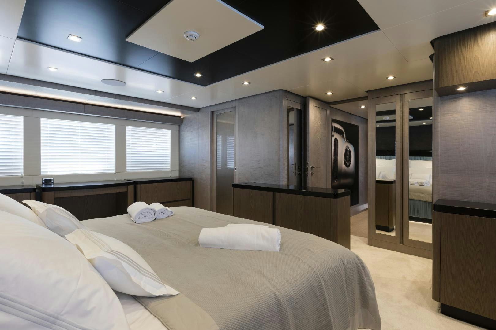a bed in a room aboard FRANCESCA Yacht for Sale