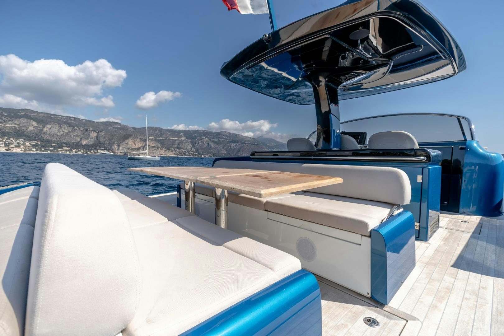 a boat on a trailer aboard CLAIR DE HUNE 2 Yacht for Sale