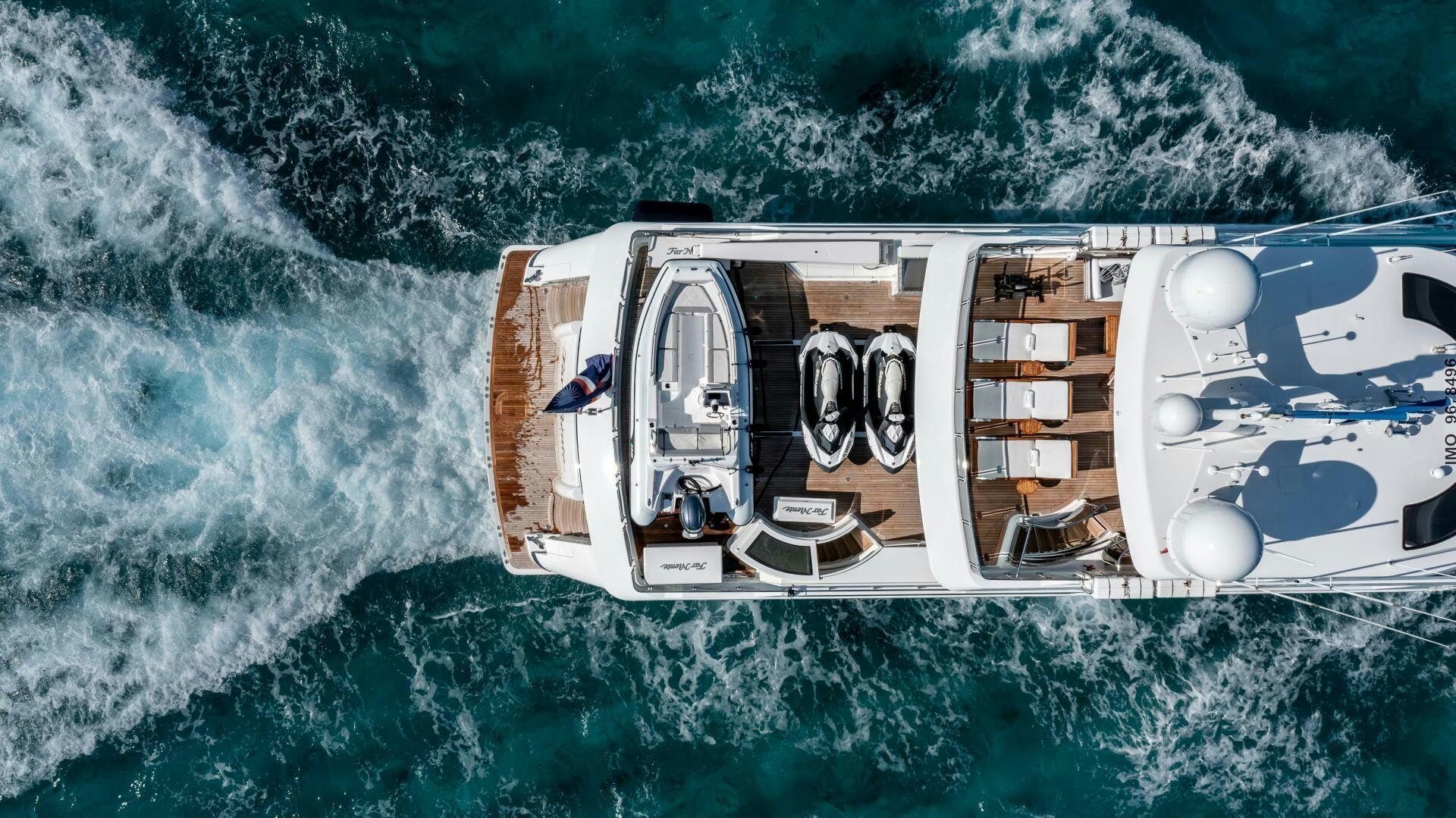 a person on a boat aboard FAR NIENTE Yacht for Sale