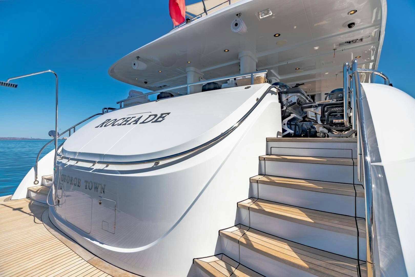 a boat on a deck aboard ROCHADE Yacht for Sale