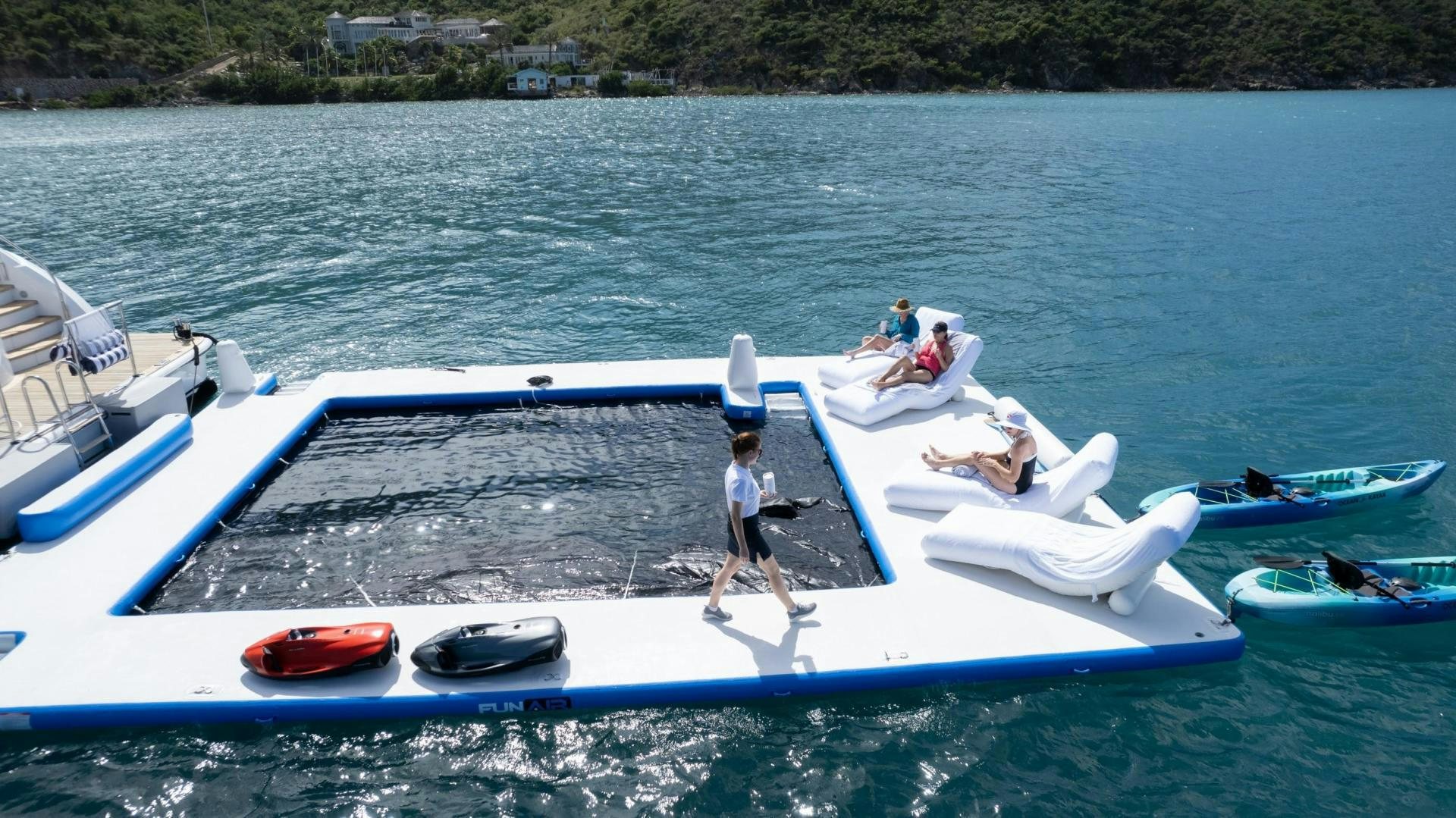 people on a boat aboard ROCHADE Yacht for Sale
