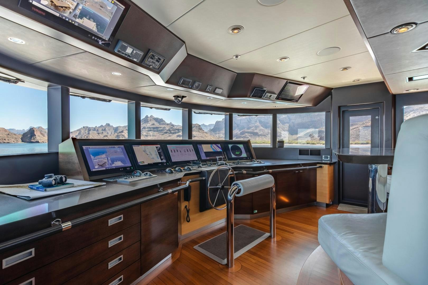 a room with a desk and computer aboard ROCHADE Yacht for Sale
