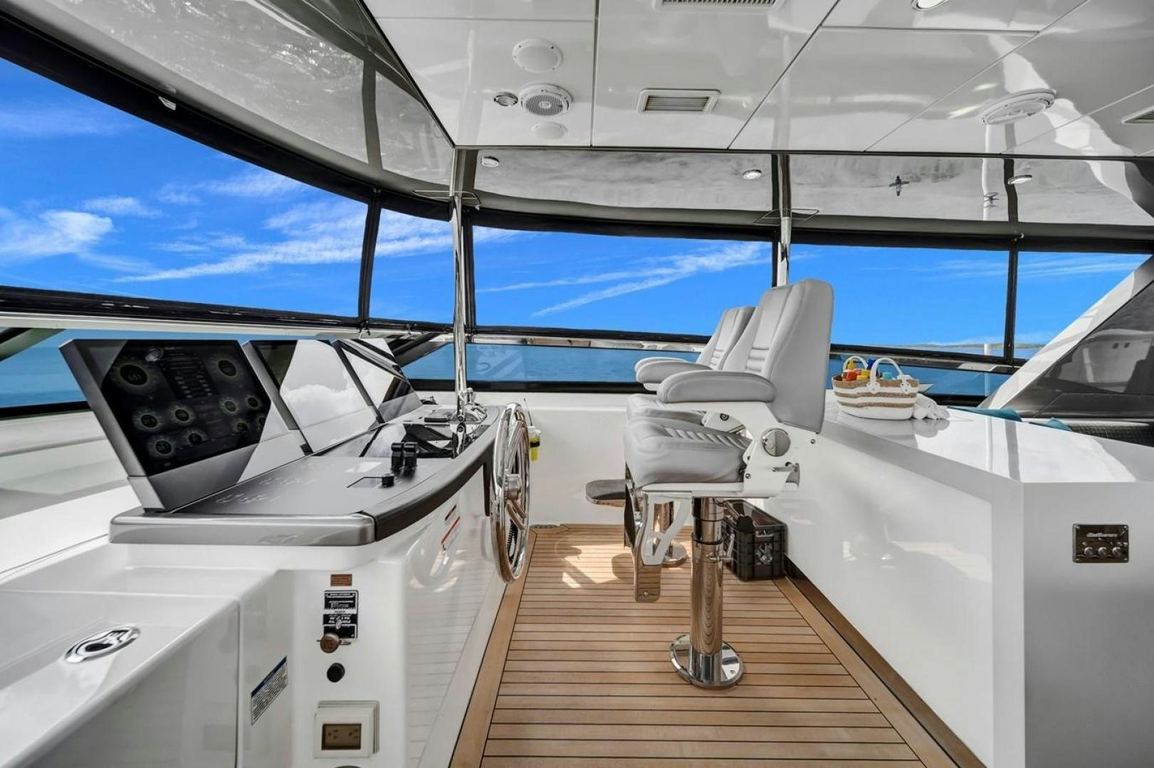 inside of a space ship aboard ON Q Yacht for Sale