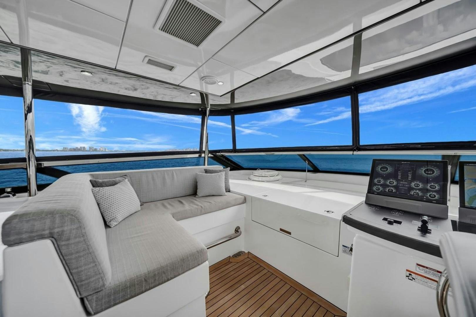 inside of a boat aboard ON Q Yacht for Sale