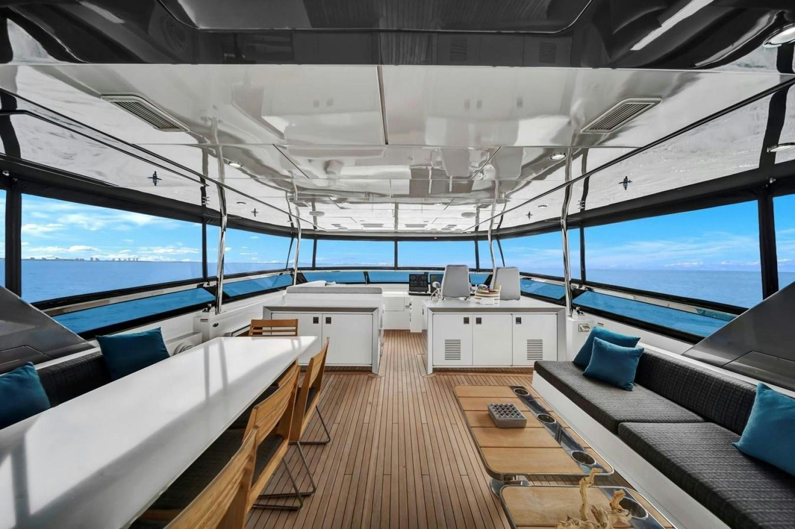 inside of a boat aboard ON Q Yacht for Sale