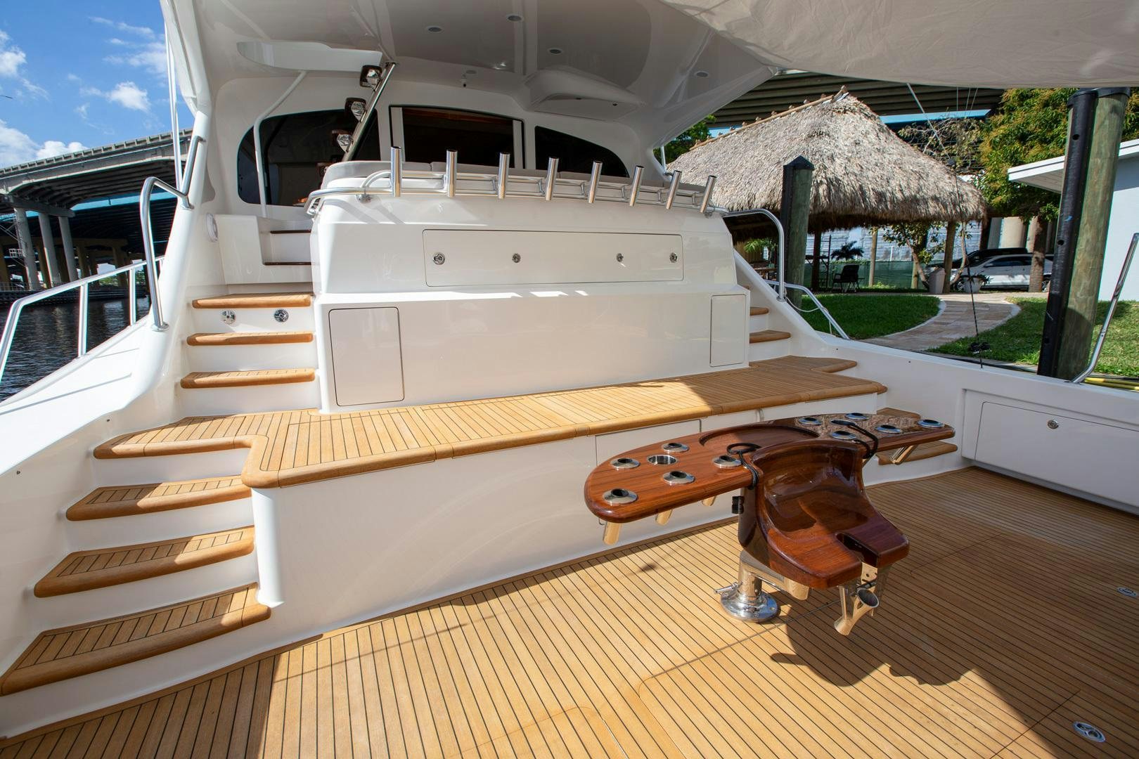 a wooden model of a boat aboard REEL HIGH'S Yacht for Sale