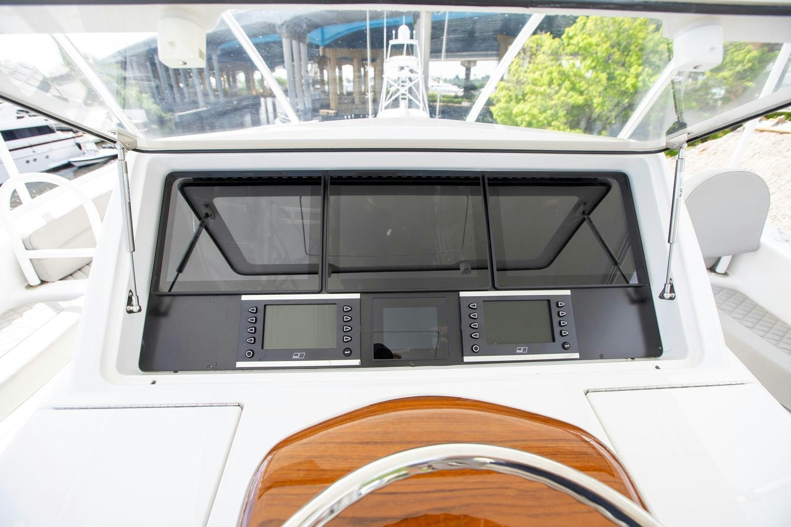 the inside of a vehicle aboard REEL HIGH'S Yacht for Sale