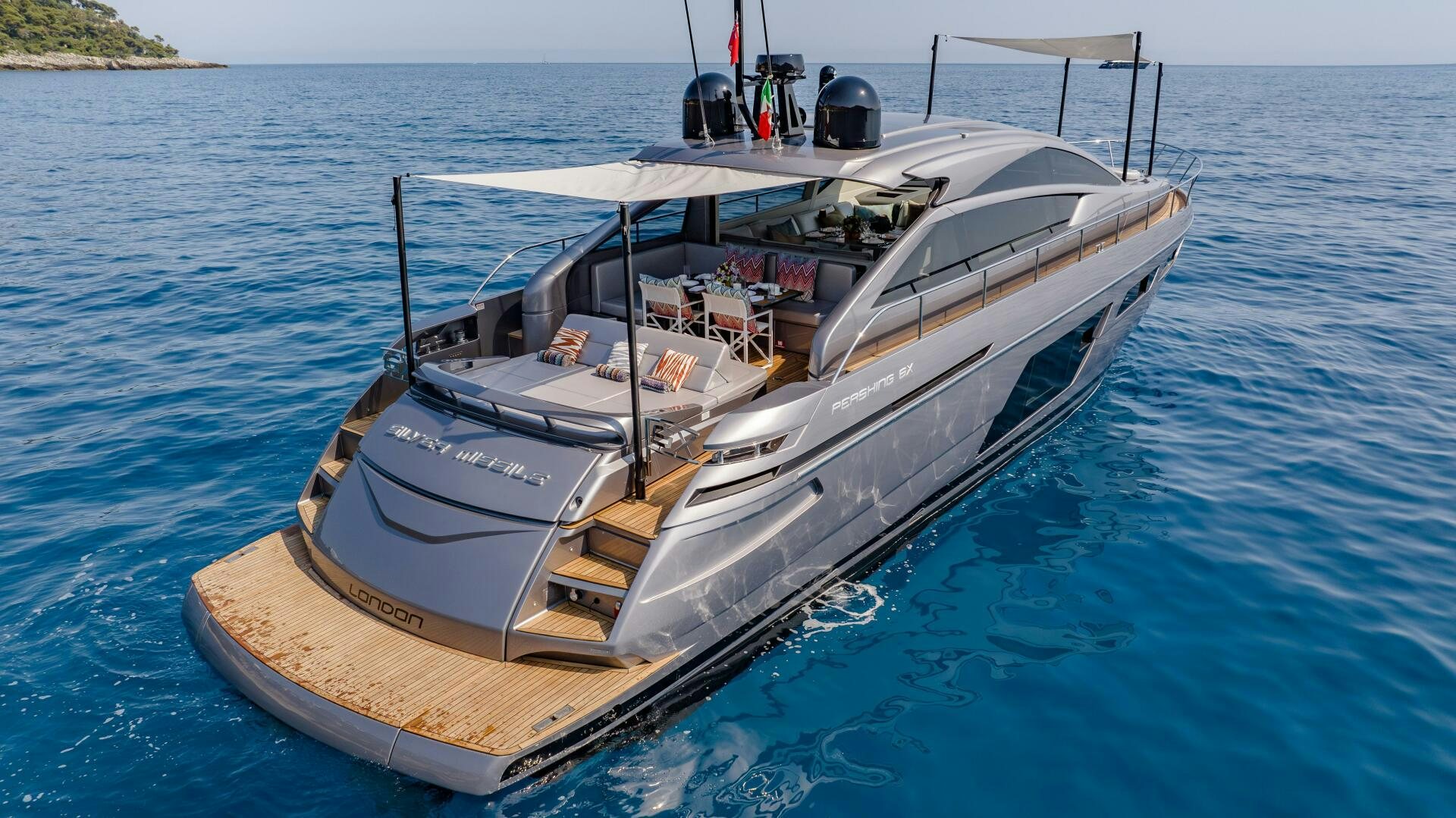 a boat on the water aboard SILVER MISSILE Yacht for Sale