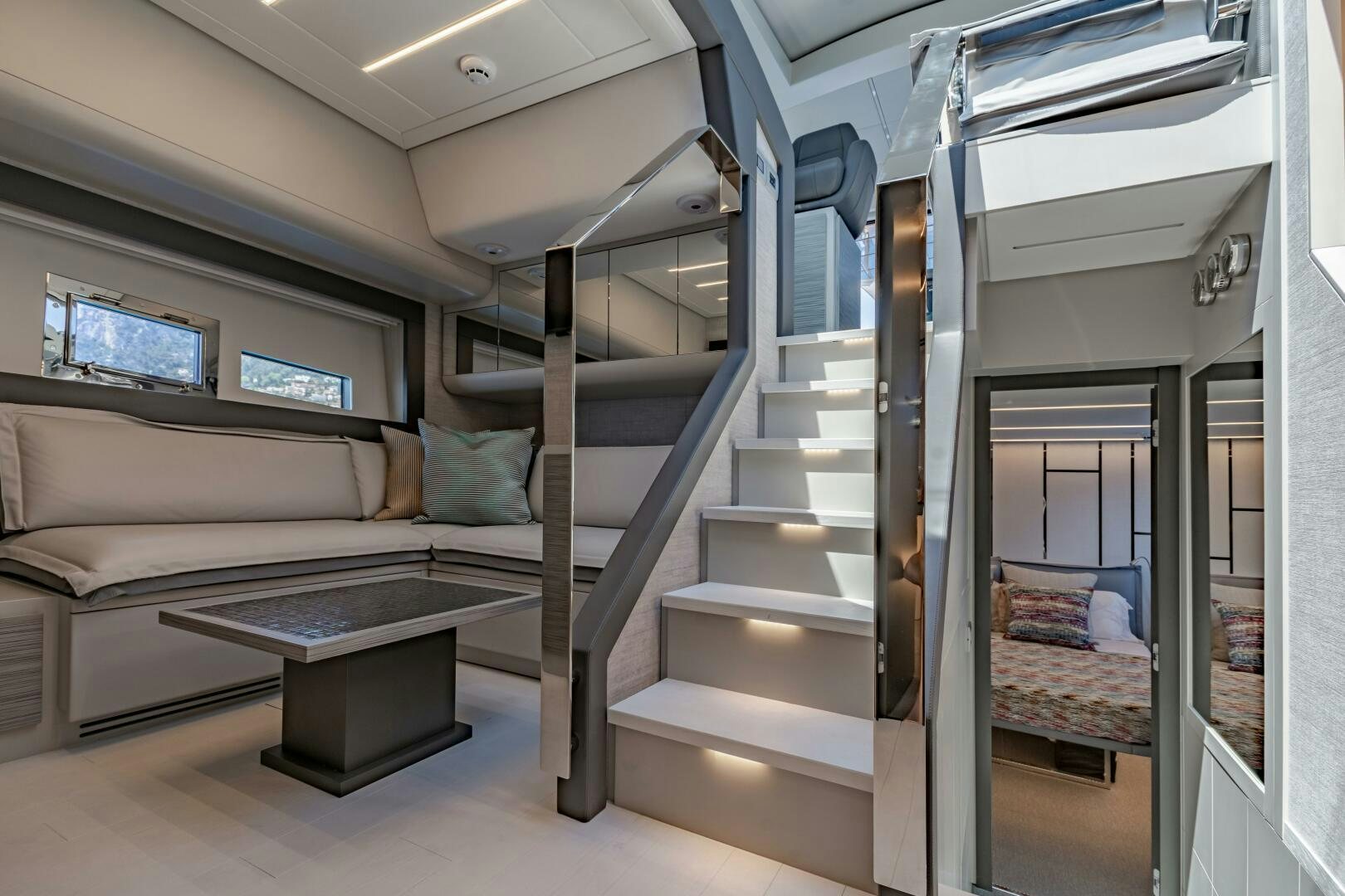 a bunk bed in a room aboard SILVER MISSILE Yacht for Sale