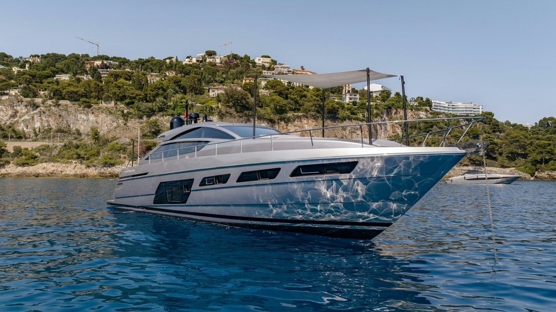 a white boat on the water aboard SILVER MISSILE Yacht for Sale