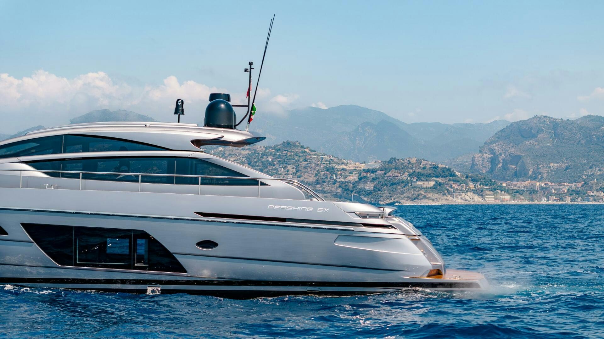 a white yacht in the water aboard SILVER MISSILE Yacht for Sale