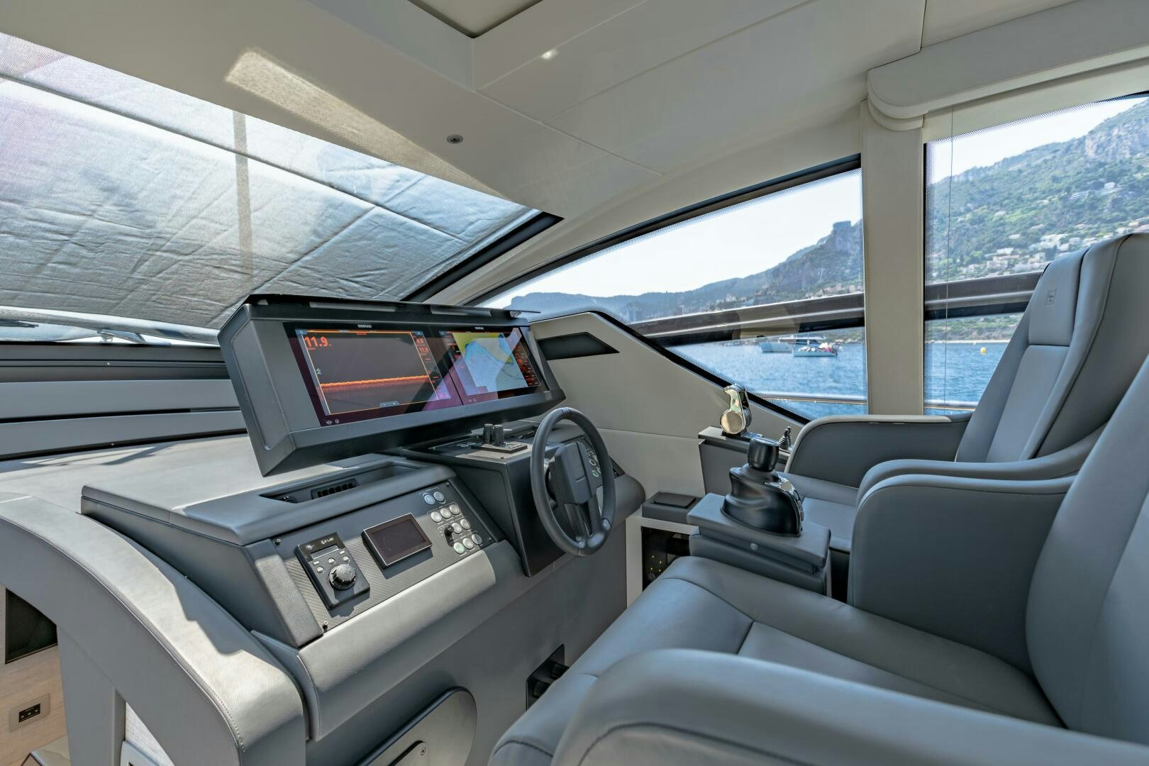 inside of a car aboard SILVER MISSILE Yacht for Sale