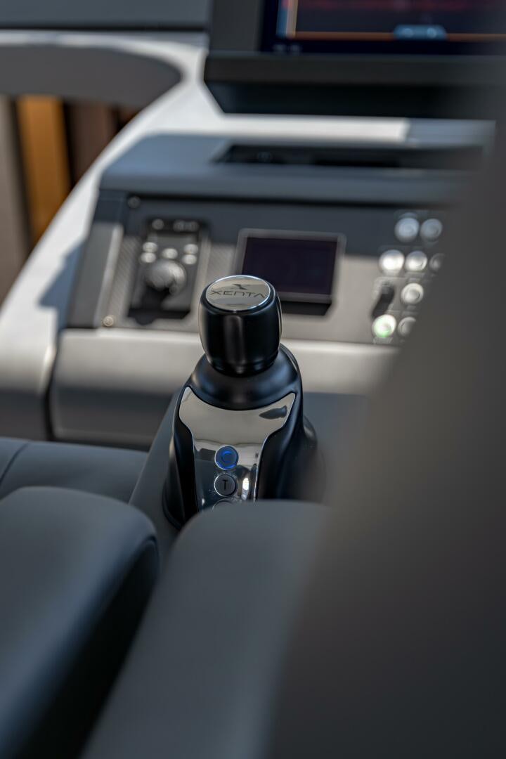 a black and silver telephone on a desk aboard SILVER MISSILE Yacht for Sale
